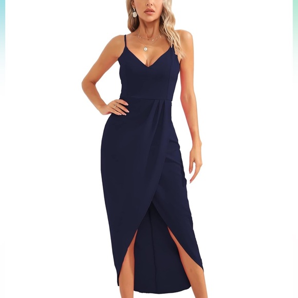 Amazon Dresses & Skirts - NWT CMZ2005 Navy Blue Spaghetti Strap Maxi Dress Size XL